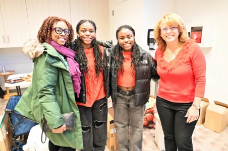 NCBW Chapter members working with our Role Model mentees to support the Heart Healthy program gift bags for the attendees!