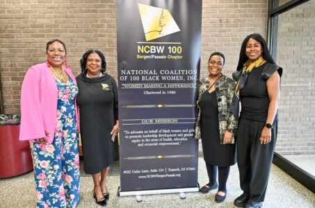 NCBW Bergen Passaic Chapter leaders President Reese, 1st VP of Programs, Cassandra Savoy and Public Policy Chair Dr. Natasha Williams with Pastor Donna Owusu-Ansah of First Baptist Church of Englewood. With 100 100 registrants, audience participation was encouraged.